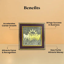 7 Horses Raw Pyrite Frame with Vyapar Vriddhi Frame Combo