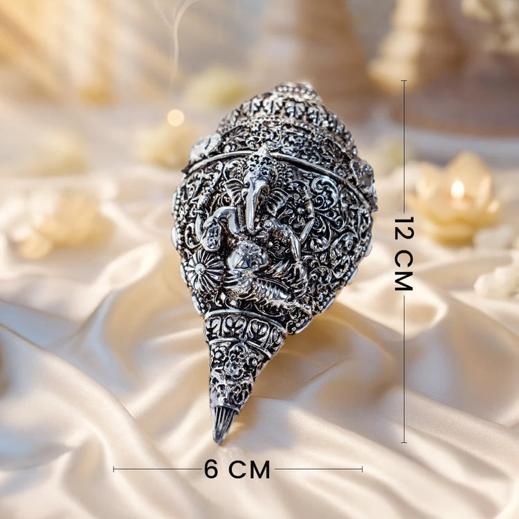 Silver Plated Ganesh Shankh (Conch) Secondary image