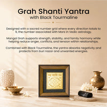 Grah Shanti Yantra with Black Tourmaline Frame