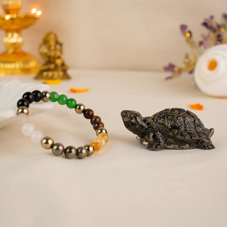 Dhan Lakshmi Bracelet with Vastu Pyrite Tortoise (Kachhua) Main image