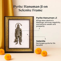 Siddh Pyrite Hanuman Ji on Selenite Frame
