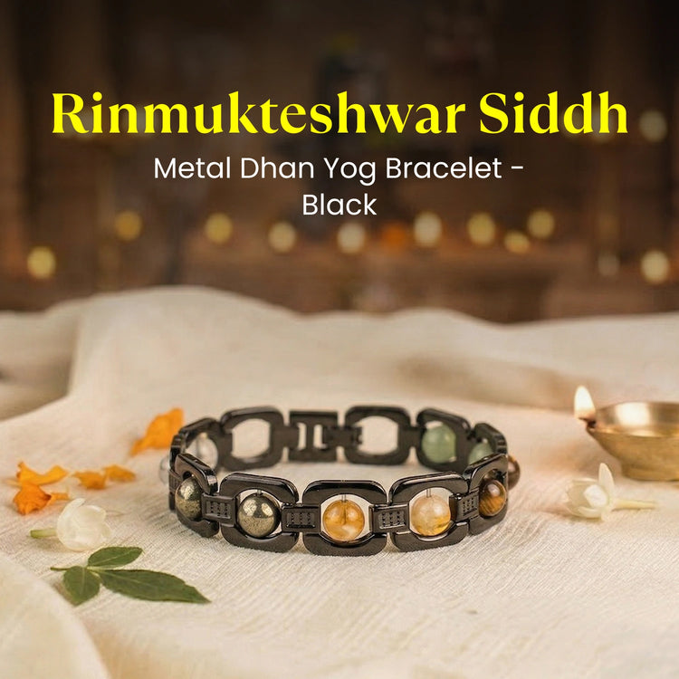 Rinmukteshwar Siddh Metal Dhan Yog Bracelet - Black Main image