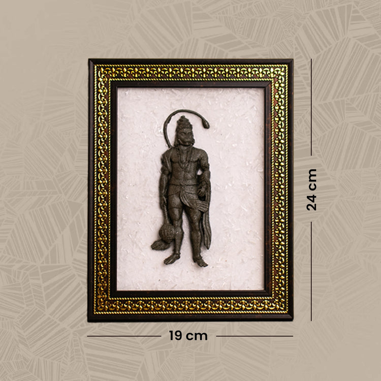 Siddh Pyrite Hanuman Ji on Selenite Frame