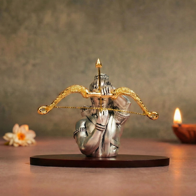 999 Silver Plated Shri Ram Dhanurdhari Idol Main image