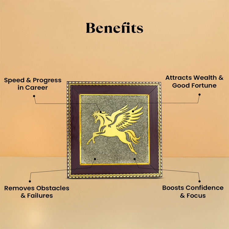 Flying Horse on Raw Pyrite Frame